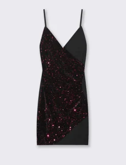 Piazza Italia Vestito asimmetrico con paillettes - Bordeaux Outlet