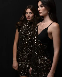 Piazza Italia Vestito asimmetrico con paillettes - Oro Cheap