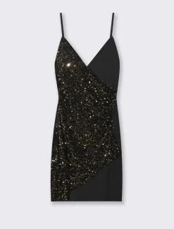 Piazza Italia Vestito asimmetrico con paillettes - Oro Cheap