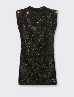 Piazza Italia Vestito con spalline in paillettes - Nero-oro Cheap