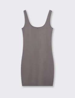 Piazza Italia Vestito corto in tessuto elatico con spalline e scollo rettangolare - piombo Grigio Online