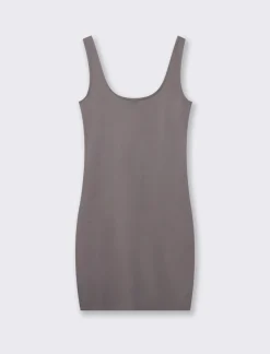 Piazza Italia Vestito corto in tessuto elatico con spalline e scollo rettangolare - piombo Grigio Online