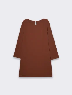 Piazza Italia Vestito corto manica lunga svasata con bottone.  - bruciato Marrone Best