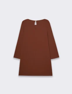 Piazza Italia Vestito corto manica lunga svasata con bottone.  - bruciato Marrone Best