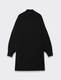 Piazza Italia Vestito corto maxipullover mezzo collo e manica lunga - Nero Flash Sale