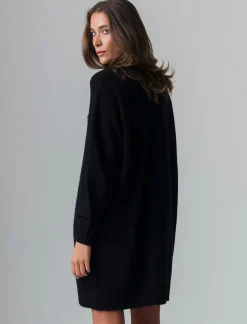 Piazza Italia Vestito corto maxipullover mezzo collo e manica lunga - Nero Flash Sale