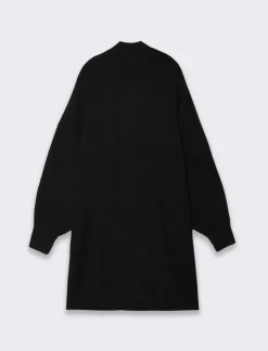 Piazza Italia Vestito corto maxipullover mezzo collo e manica lunga - Nero Flash Sale