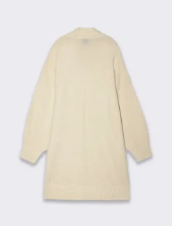 Piazza Italia Vestito corto maxipullover mezzo collo e manica lunga - Avorio Beige Flash Sale