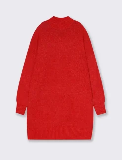 Piazza Italia Vestito corto maxipullover mezzo collo e manica lunga - Rosso Shop