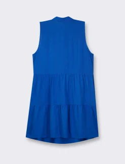 Piazza Italia Vestito fantasia con bottoni sul davanti - ette Blu Cheap