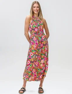 Piazza Italia Vestito lungo fantasia con elastico in vita - var 1 New