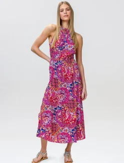 Piazza Italia Vestito lungo fantasia con elastico in vita - var 3 Flash Sale