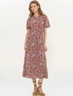 Piazza Italia Vestito lungo in tessuto crepe stampato con scollo tondo - var 1 Hot