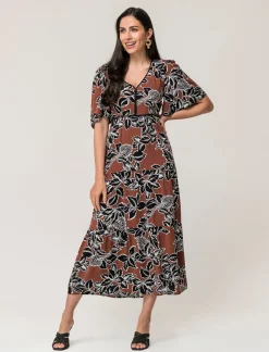 Piazza Italia Vestito lungo in viscosa, vestibilità regular e maniche ampie - var 1 Cheap