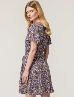 Piazza Italia Vestito mini stampato con rouches sul fondo e su manica, fusciacca in tessuto in vita - var 2 Fashion