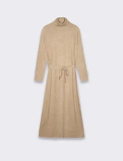 Piazza Italia Vestuto lungo con cintura manica lunga e collo alto - tabacco Marrone Hot