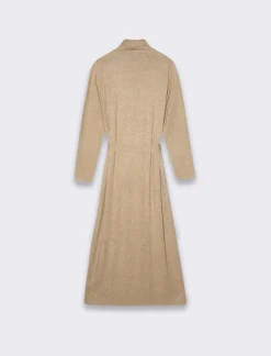 Piazza Italia Vestuto lungo con cintura manica lunga e collo alto - tabacco Marrone Hot