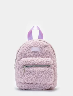Piazza Italia Zainetto da bambina con pelliccia sintetica - Lilla Viola Hot