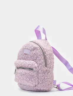 Piazza Italia Zainetto da bambina con pelliccia sintetica - Lilla Viola Hot