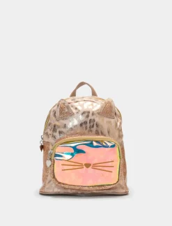 Piazza Italia Zaino da bambina con gattina leopardata - Rosa Fashion