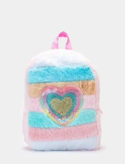 Piazza Italia Zaino da bambina multicolor in pelliccia - Rosa Fashion