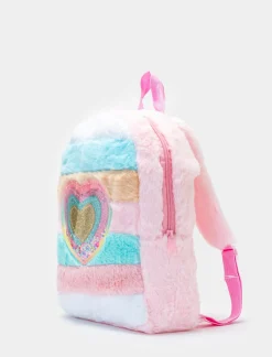 Piazza Italia Zaino da bambina multicolor in pelliccia - Rosa Fashion
