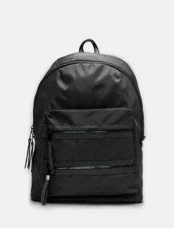 Piazza Italia Zaino da donna in nylon 40 x 30 x 12 cm - Nero Discount