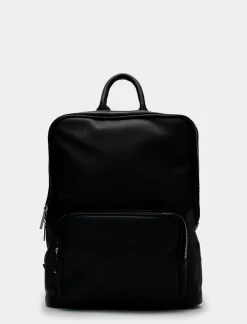 Piazza Italia Zaino da uomo in saffiano con doppio cursore - Nero Fashion