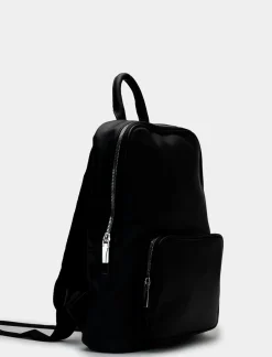 Piazza Italia Zaino da uomo in saffiano con doppio cursore - Nero Fashion